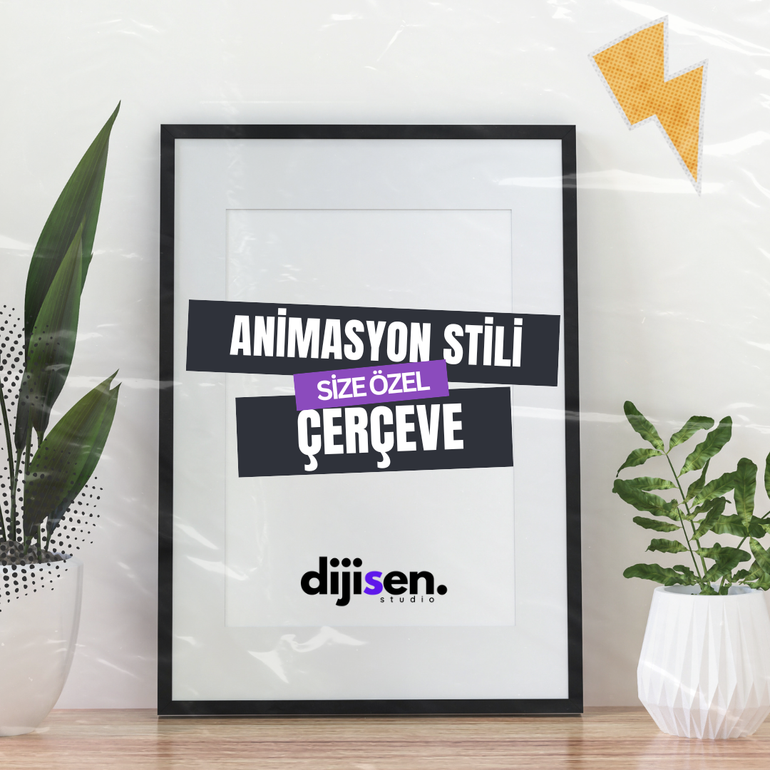 Pixar Tarzı Karikatür Çerçeveli Portre – Kişiye Özel
